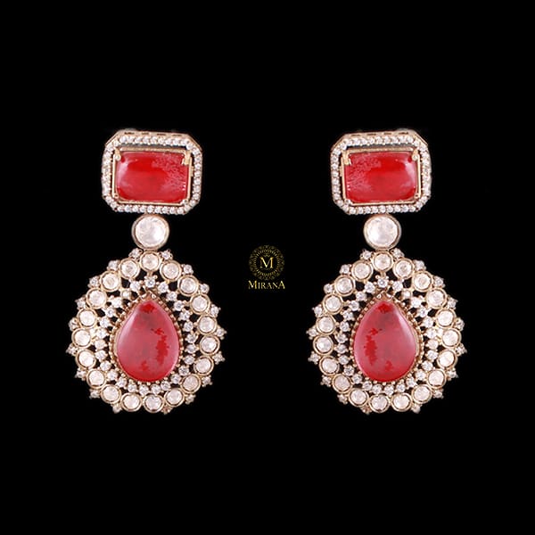 Urvi Ruby Victorian Polki Earrings