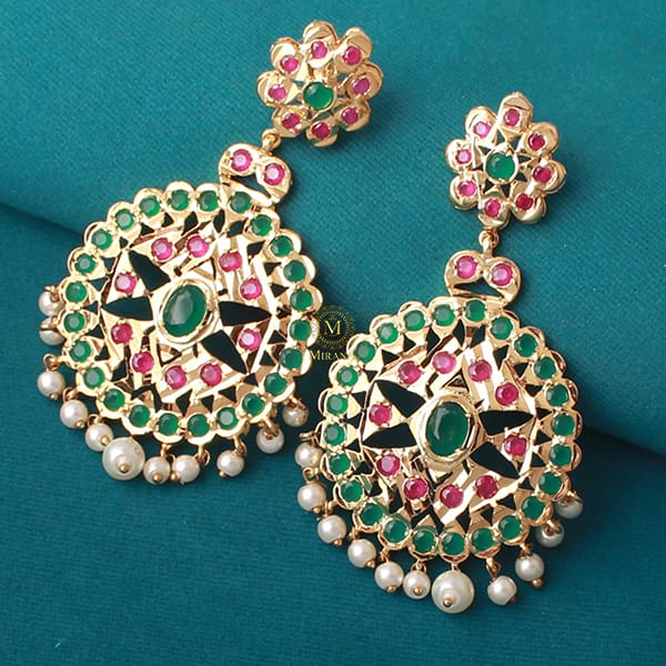 Nayanika Pearl Jadau Designer Earrings