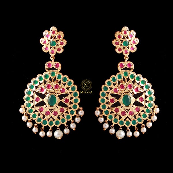 Nayanika Pearl Jadau Designer Earrings