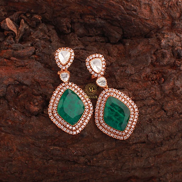 Anvita Emerald Green Moissanite Earrings