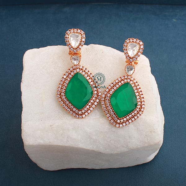 Anvita Emerald Green Moissanite Earrings