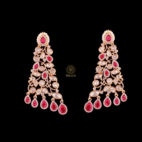 Chandni Ruby Polki Designer Earrings