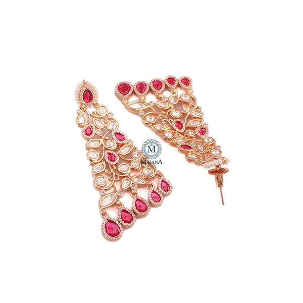 Chandni Ruby Polki Designer Earrings