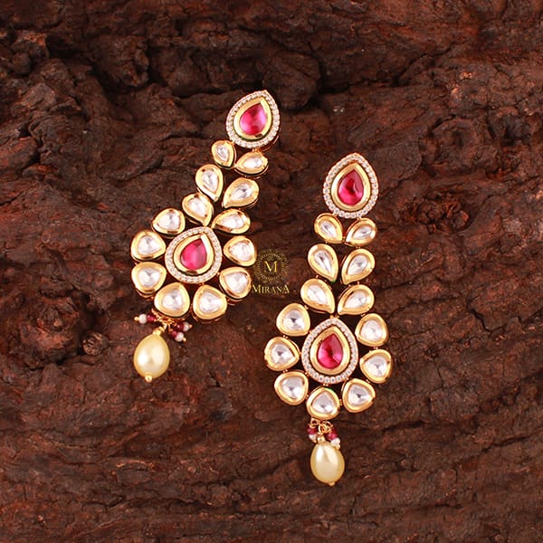 Aparna Ruby Polki Designer Earrings