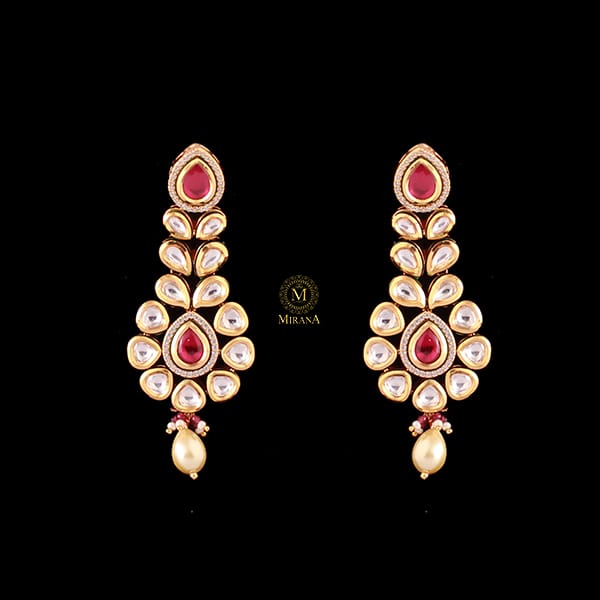 Aparna Ruby Polki Designer Earrings