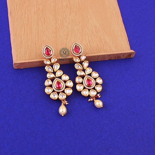 Aparna Ruby Polki Designer Earrings