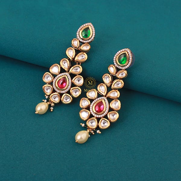 Aparna Ruby Green Polki Designer Earrings