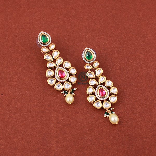 Aparna Ruby Green Polki Designer Earrings