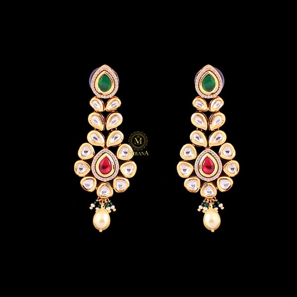 Aparna Ruby Green Polki Designer Earrings