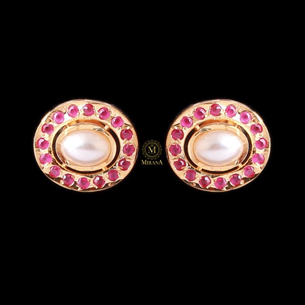 Hiya Ruby Jadau Designer Studs