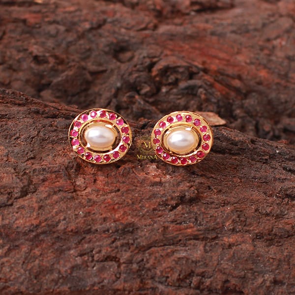 Hiya Ruby Jadau Designer Studs