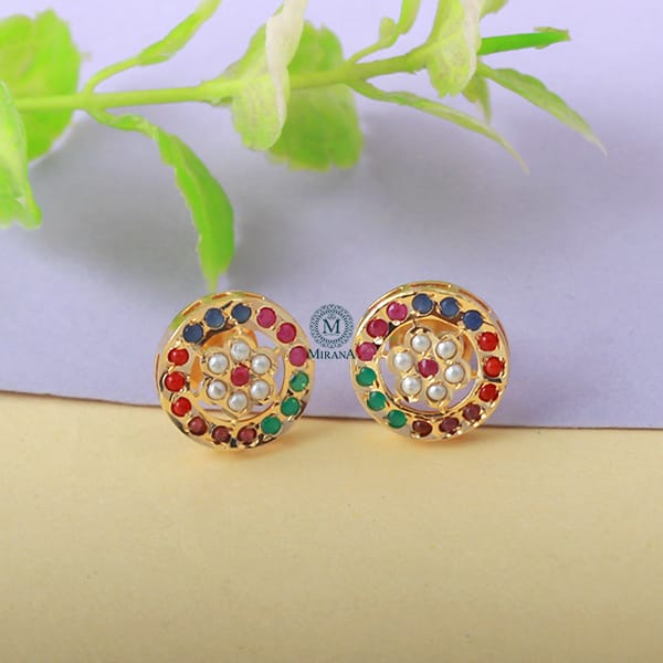 Twisha Multi Jadau Designer Studs