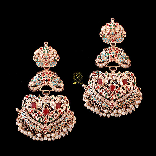 Disha Multi Pearl Jadau Designer Chandbalis