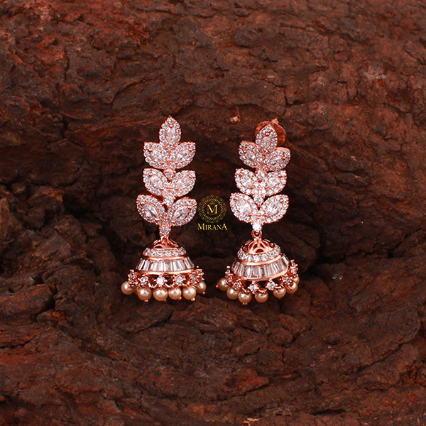 Kinley Pearl CZ Designer Jhumkas