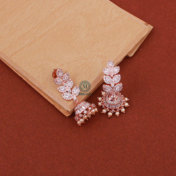 Kinley Pearl CZ Designer Jhumkas