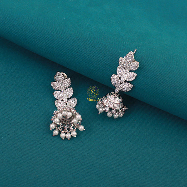 Kinley Pearl CZ Designer Jhumkas