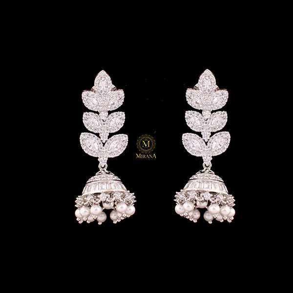 Kinley Pearl CZ Designer Jhumkas