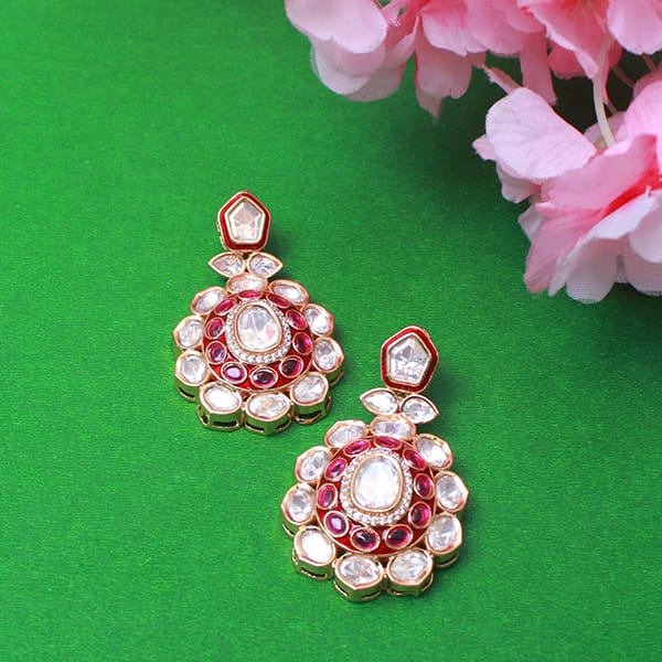 Falguni Ruby Red Polki Designer Earrings