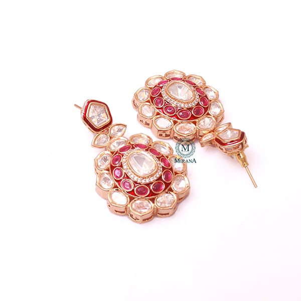 Falguni Ruby Red Polki Designer Earrings