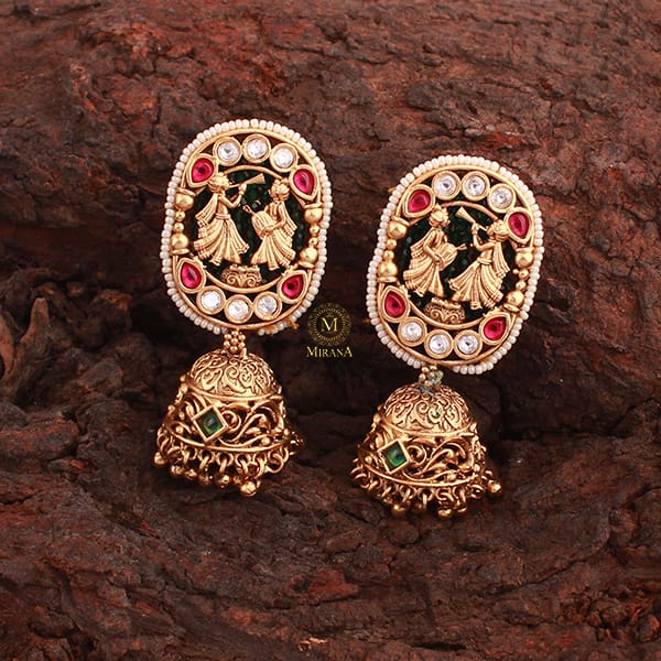 Shehnai Antique Designer Jhumkas