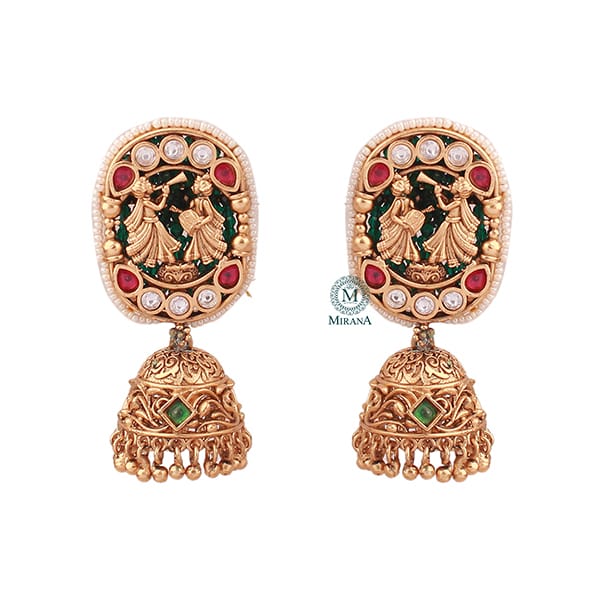 Shehnai Antique Designer Jhumkas