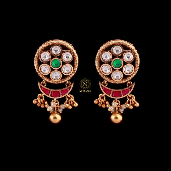 Meena Pearl Antique Designer Earrings