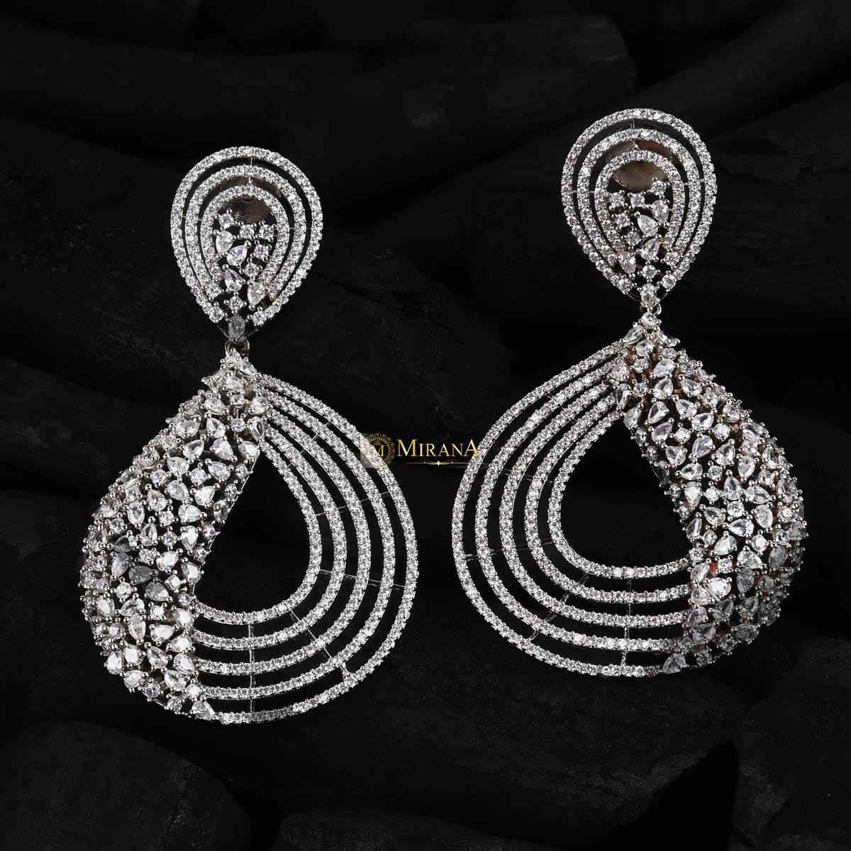 One Side Marquise Designed Earrings