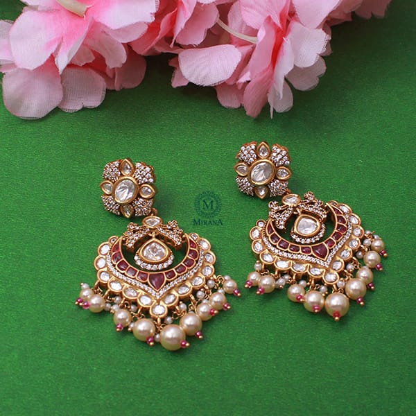 Divishka Ruby Polki Designer Chandbalis