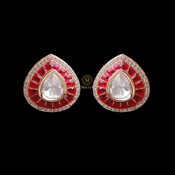 Shivani Ruby Polki Designer Studs