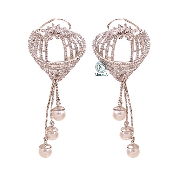 Zurie Pearl CZ Designer Earrings