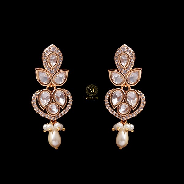 Rajni Pearl Polki Designer Earrings