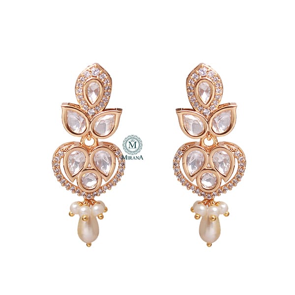 Rajni Pearl Polki Designer Earrings