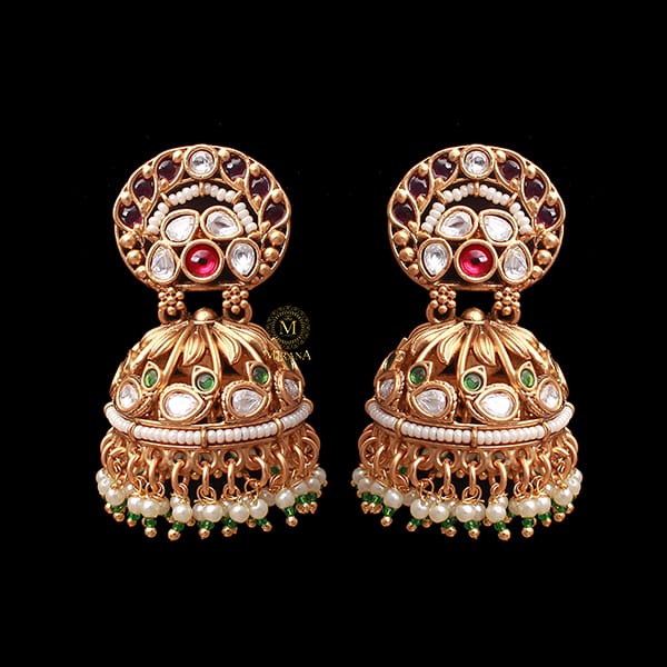 Poorva Pearl Antique Designer Jhumkas