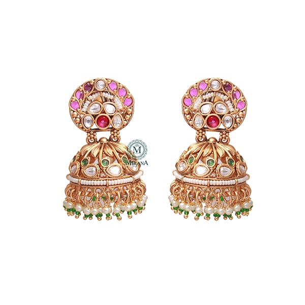 Poorva Pearl Antique Designer Jhumkas