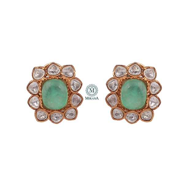 Vushi Pastel Green Moissanite Designer Studs