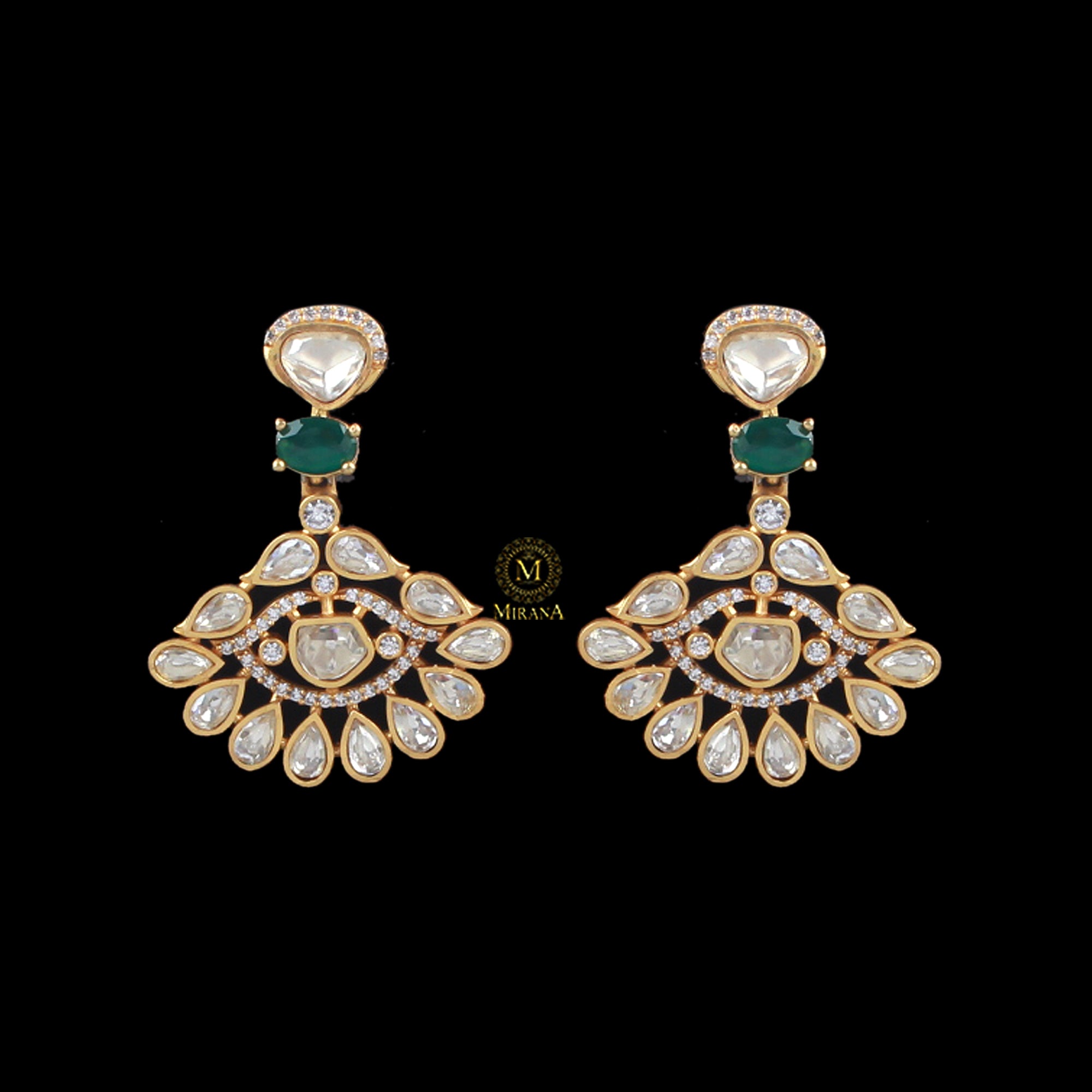 Deep Emerald Green Moissanite Earrings