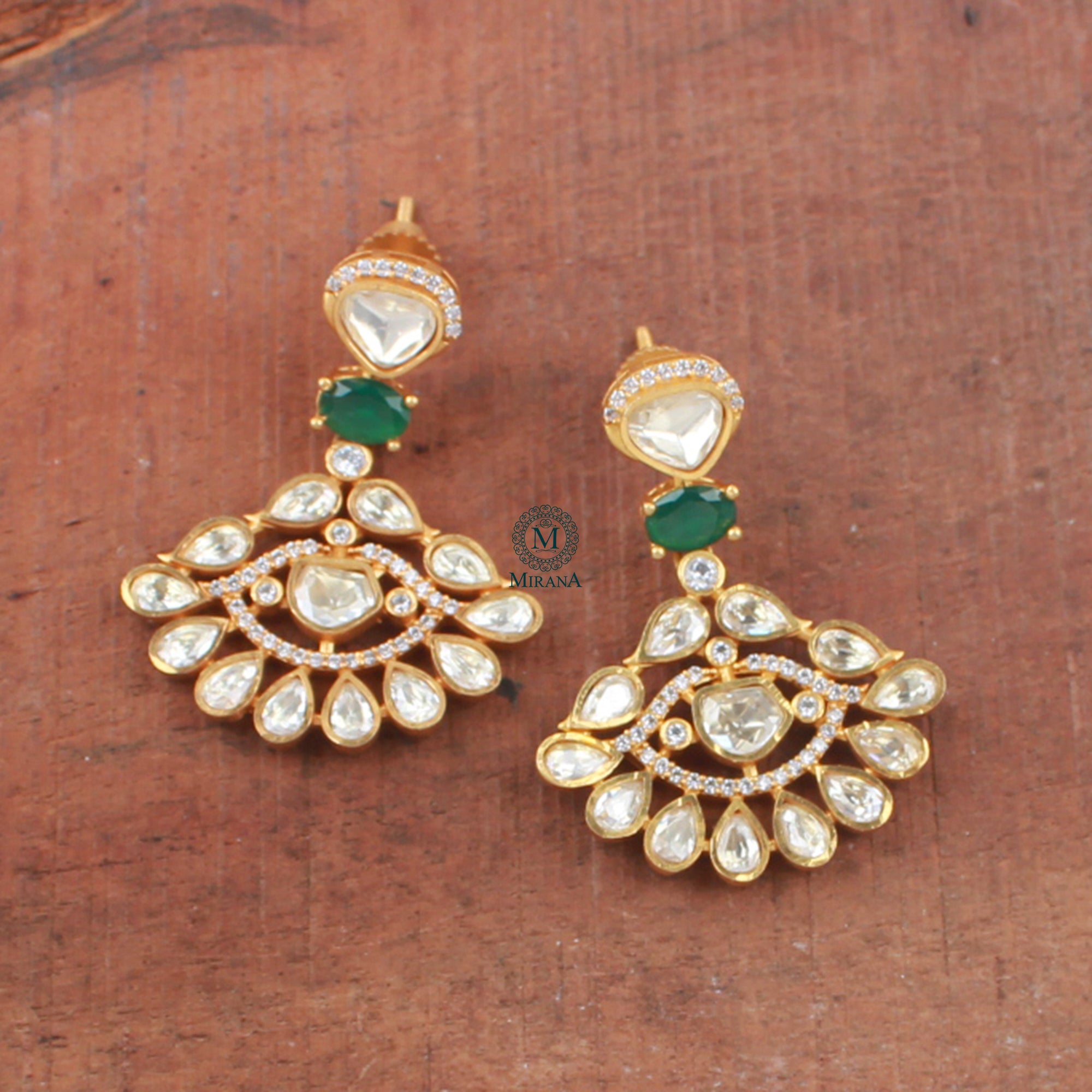 Deep Emerald Green Moissanite Earrings