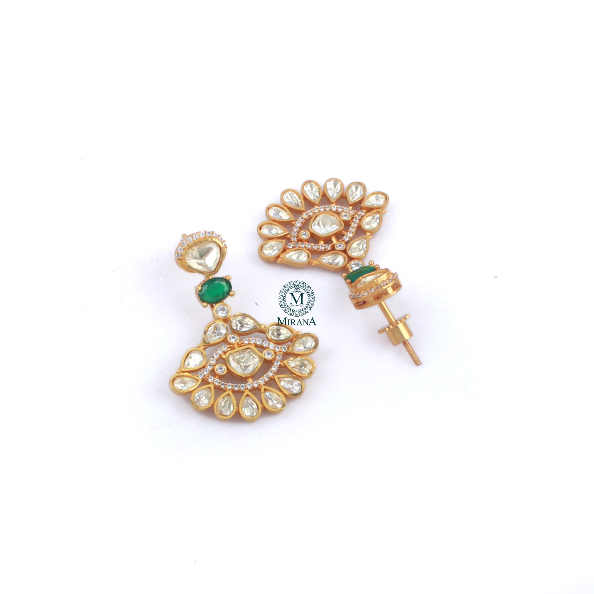 Deep Emerald Green Moissanite Earrings