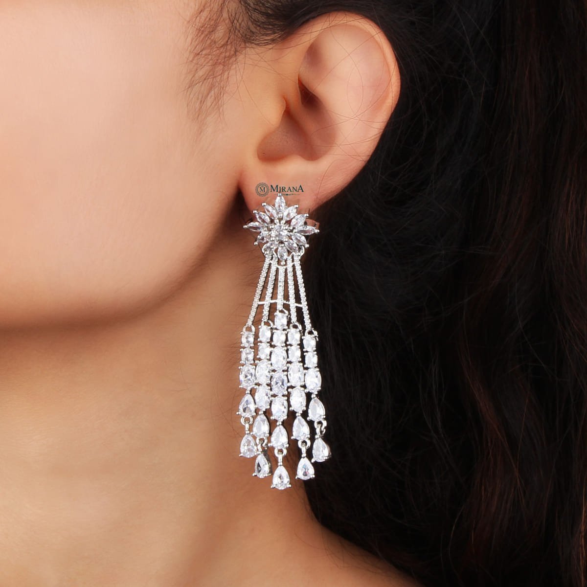 Amazing Flower Top Tassel Earrings