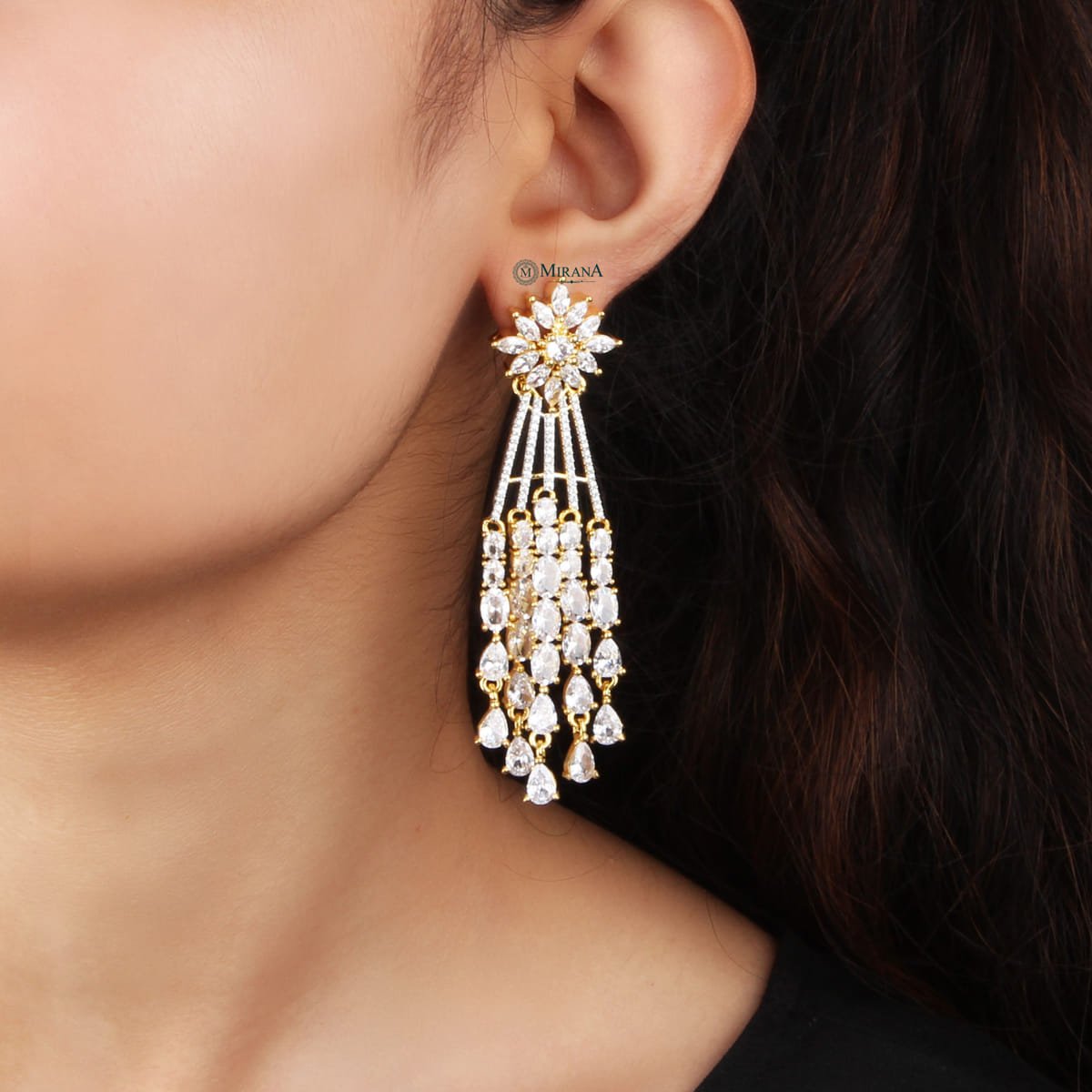 Amazing Flower Top Tassel Earrings