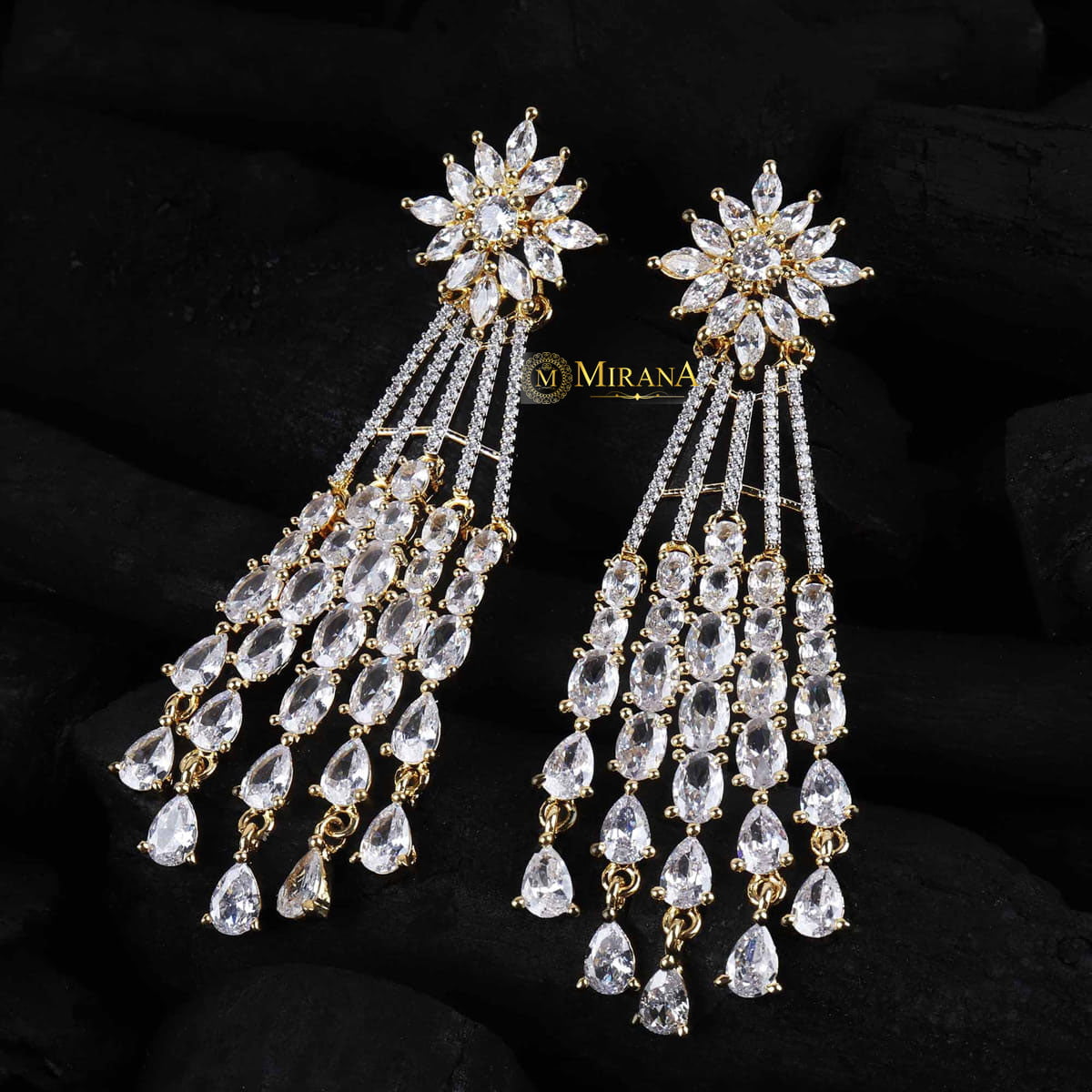 Amazing Flower Top Tassel Earrings