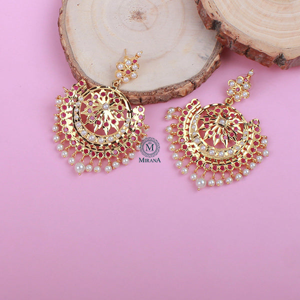 Irya Ruby Jadau Designer Chandbalis