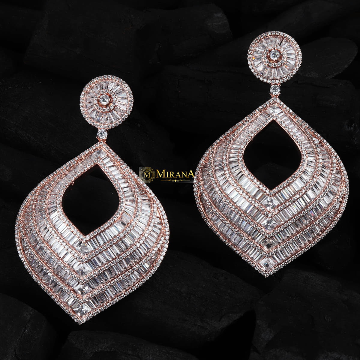 Radiant Cut Work Earrings