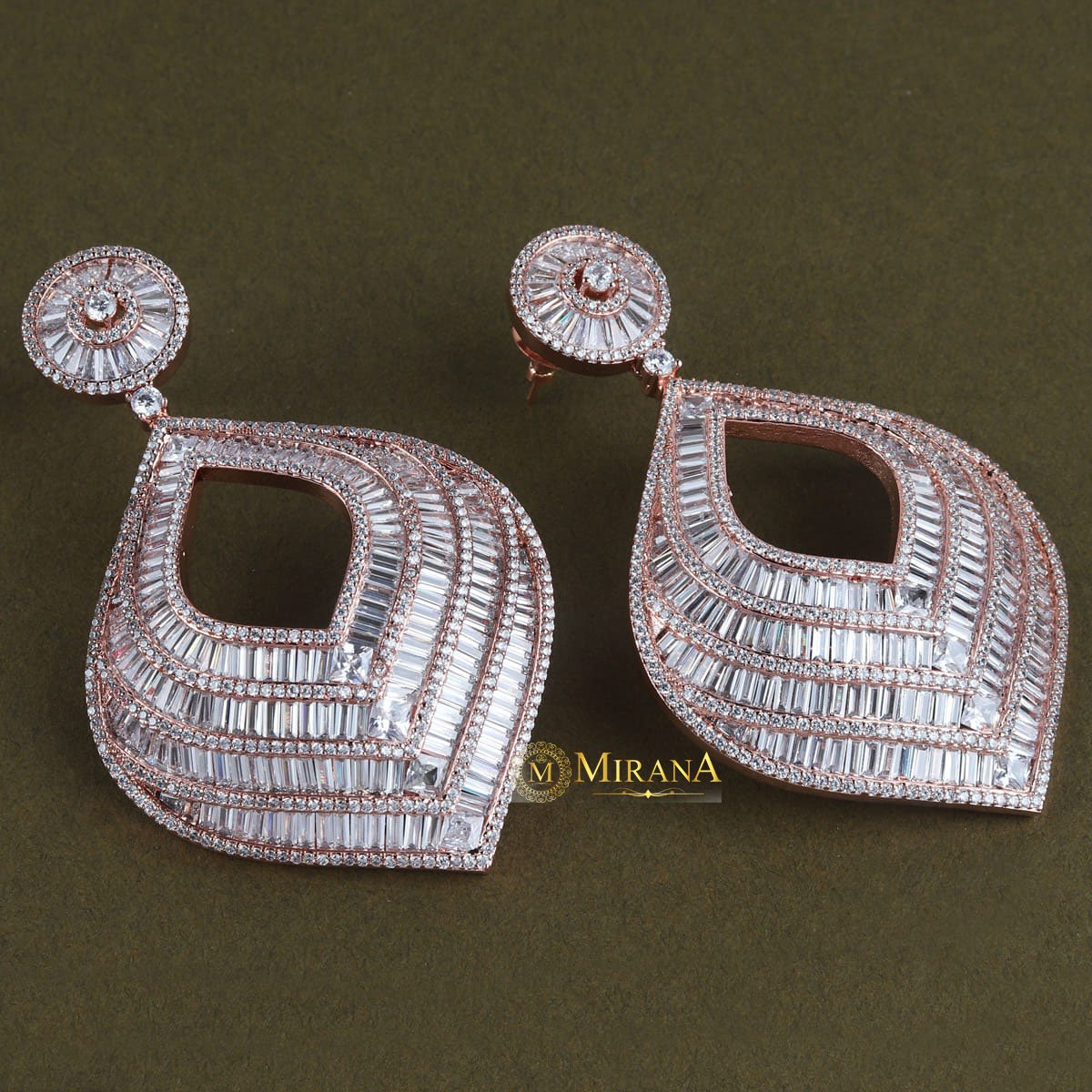 Radiant Cut Work Earrings