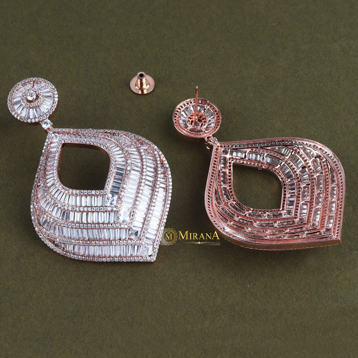Radiant Cut Work Earrings