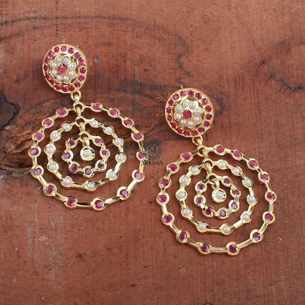 Aanya Ruby Jadau Designer Earrings