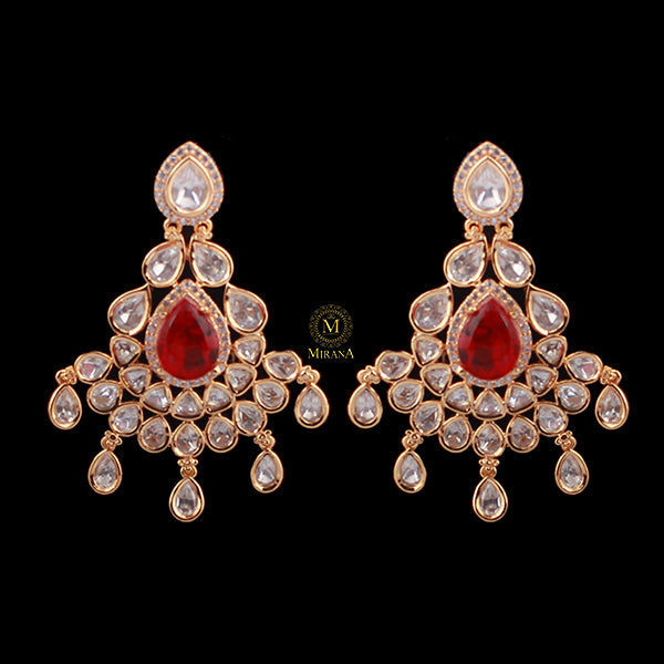 Kajal Ruby Polki Designer Earrings