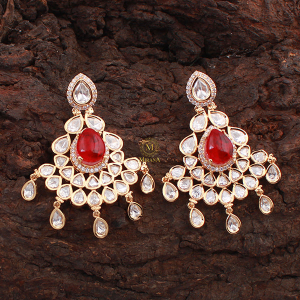 Kajal Ruby Polki Designer Earrings