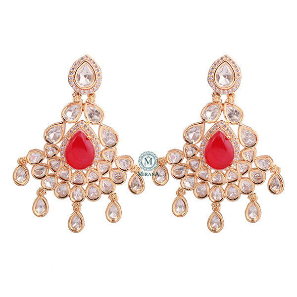 Kajal Ruby Polki Designer Earrings