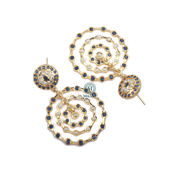 Aanya Blue Jadau Designer Earrings